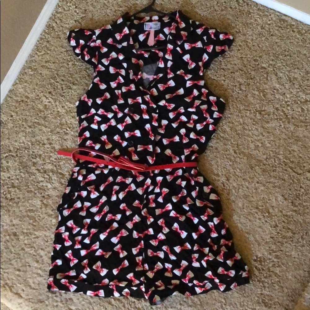 Bow Print Romper